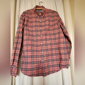 IZOD Men’s Pink Plaid Buttondown shirt Men US M